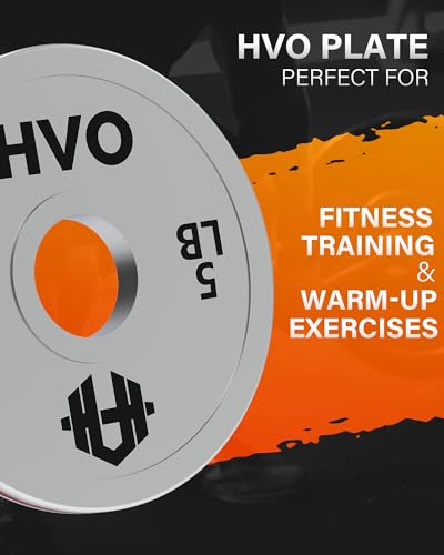 HVO Olympic Weight Plates with Grip: 2 Inch Standard Calibrated Weight Plates For Home Gyms, Fitness Centers, Strength Workouts, Barbell Use Olympic Standard Weights - size: 5LB Pair