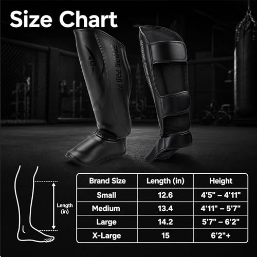 Upgraded Thickened Muay Thai Shin Guards with Instep | Enhanced Impact Protection, Kickboxing & MMA Leg Guards, Martial Arts Sparring Training, Durable for Men Women - size: Medium