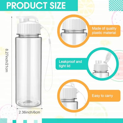 Mifoci 20 Pieces Water Bottle Bulk 17 oz Plastic Water Bottles Bulk Gym Sports Adults Reusable Large Bottles with Leak Proof Flip Top for Party Outdoor (White) - color: White
