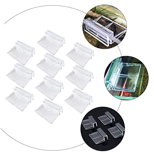 10-Pack Acrylic Support Brackets for Fish Tanks Adjustable Glass Clips Compatible 10-12mm Thick Glass Sturdy Aquarium Supplies