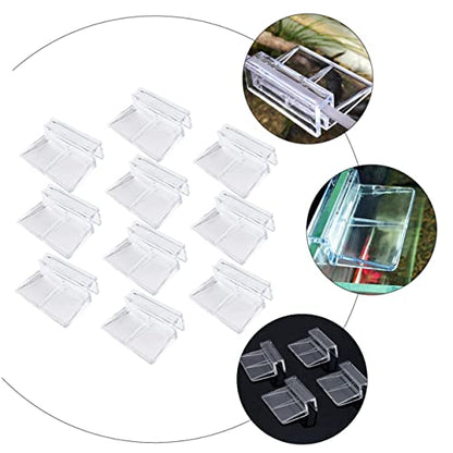 10-Pack Acrylic Support Brackets for Fish Tanks Adjustable Glass Clips Compatible 10-12mm Thick Glass Sturdy Aquarium Supplies