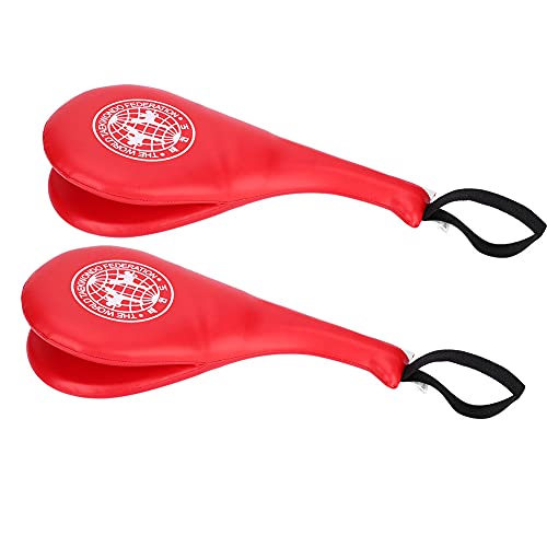 Taekwondo Kick Pad - 15x7 Inch PU Leather Strike for Karate, Muay Thai, and Martial Arts Training - color: Red