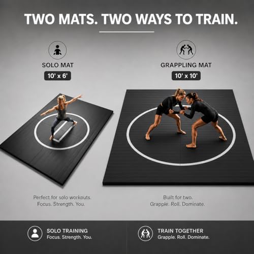 Flexi-Roll Portable Training Mat – 10ft x 5ft Professional Wrestling Flooring for Home Gym & Martial Arts – Quick Setup Padded Mat for MMA, Judo, BJJ and Functional Fitness