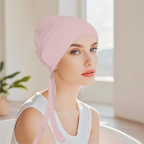 5Pcs Islamic Muslim Under Hijab Cap Inner UnderScarf for women Inner Under Scarf Hat Hijab Cap with Tie Back Closure - color: White\khaki\snowdrop\pink\beige