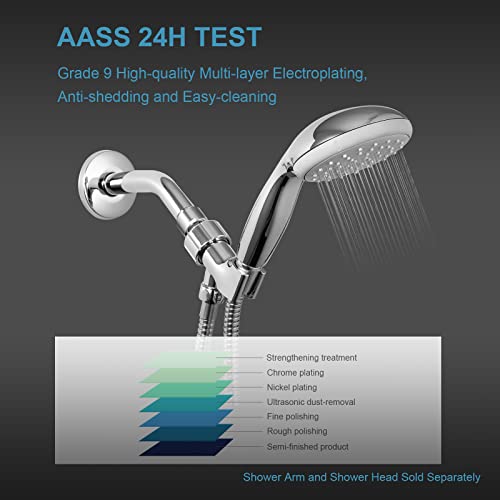 OFFO Shower Head Holder with Solid Metal Ball Joint for Handheld Shower Head, Adjustable Shower Arm Mount for Connecting Shower Arm and Shower Hose, 1/2 in IPS Female Inlet and Male Outlet, Chrome - style: Chrome