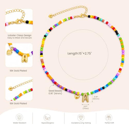 Colorful Initial Necklaces Fashion Stuff 18K Gold Plated Letter A-Z - color: B