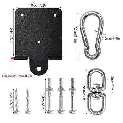 Heavy-Duty Punching Bag Hanger - 360° Swivel Mount Bracket for Boxing, Muay Thai, Yoga Swings & Hammocks - Universal Ceiling/Wall/Beam Mount - Includes Carabiner & Swivel Hook