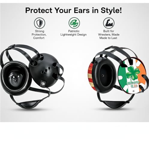 Wrestling Headgear with Ear Protection & Chin Cup Adjustable Lightweight Head Guard for Competition & Practice – Durable Protective Wrestling Ear Guard for Youth & Adult Athletes - color: Irish Pride
