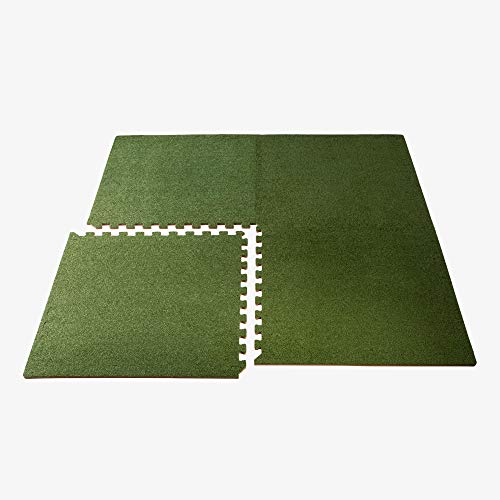 We Sell Mats 3/8 Inch Thick Interlocking Foam Carpet Tiles Durable Carpet Squares Anti Fatigue Support for Home Office or Classroom Use - color: Olive, style: 16 Square Feet (4 Tiles)