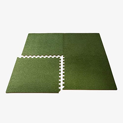 We Sell Mats 3/8 Inch Thick Interlocking Foam Carpet Tiles Durable Carpet Squares Anti Fatigue Support for Home Office or Classroom Use - color: Olive, style: 100 Square Feet (25 Tiles)