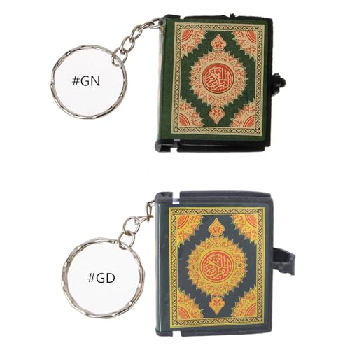 Golden/Green Quran Book Keychain with the Koran Pendant Eid Bag the Koran Pendant Keychain