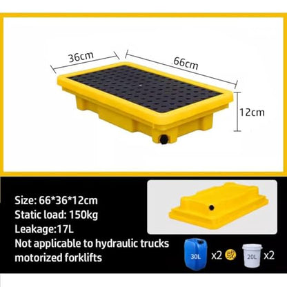 Modular Leak Platform/Grid Pads.Modular Spill Containment Tray - Heavy-Duty Oil Drum Holding Platform, Leak-Proof Pallets for Safe Spill Control and Hazardous Waste Management，（Yellow，66 * 36* - size: 66*36*12cm