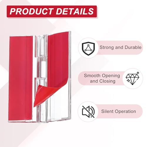 MECCANIXITY Small Acrylic Hinges Plastic Self-Adhesive Clear Hinge 45 x 35mm Continuous Piano Folding Hinges for Aquarium Lid Crafts Display Stand Pack of 8 Transparent - size: 45 x 35mm