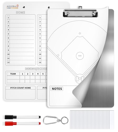 AOLEBA Baseball Lineup Board for Dugout,Dry Erase Magnetic Metal Baseball Clipboard for Coaches - style: Vertical - White