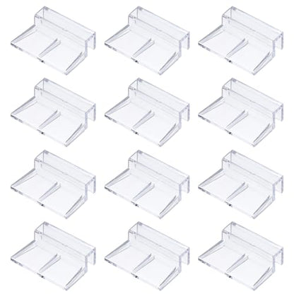 12 Pcs Aquarium Lid Clips, 8 mm Acrylic Aquarium Cover Bracket Fish Tank Lid Older Fish Tank Clip Transparent Durable Easy to Clean, Intended for Rimless Aquariums Top Cover - size: 8 mm