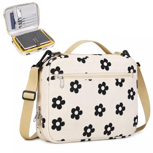 Bible Cover Case for Women Large Bible Cover for Girls Bible Study Supplies Accessories with Handle and Shoulder Strap | Durable - color: Floral