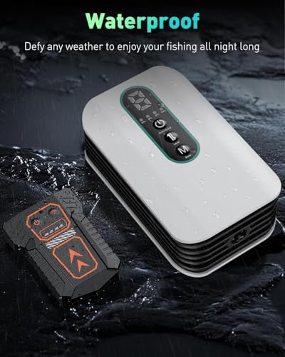 Pawfly USB Rechargeable Bait Aerator for Fishing, Portable Oxygen Pump for 5 to 100 Gallon Buckets, Livewells and Minnow Tanks - style: 5 to 20 Gal (Kit with Light)