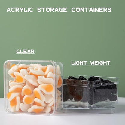 Acrylic Box Clear Display Box Plastic Square Cube Acrylic Storage Containers Candy Box for Wedding - size: 4 x 4 x 2.4 Inch