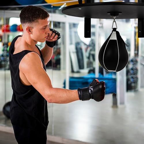 Hipicute Speed Bag Platform Kit - 24" Heavy Duty Wall Mount Boxing Equipment with 180°/360° Swivel Punching Ball for Home Gym, Professional Reaction Training & Fitness Workouts
