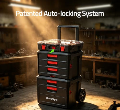 Tools Organizer, Small Parts Storage Toolbox, 20.7 * 14.7 * 5.4" Durable Hardware Box Storage, with Removable Inner Cups