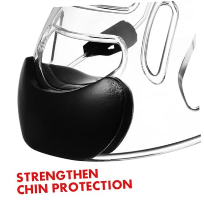 Angoily Taekwondo Mask, Clear Kickboxing Sparring Headgear, Breathable Martial Arts Face Protection - color: 4pcs