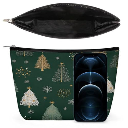 Christmas Tree Snowflake Makeup Bag, Travel Toiletry Organizer, Cosmetic Pouch for Women, Birthday Presents for Mom Girls Women Sisters - color: Christmas Tree Snowflake