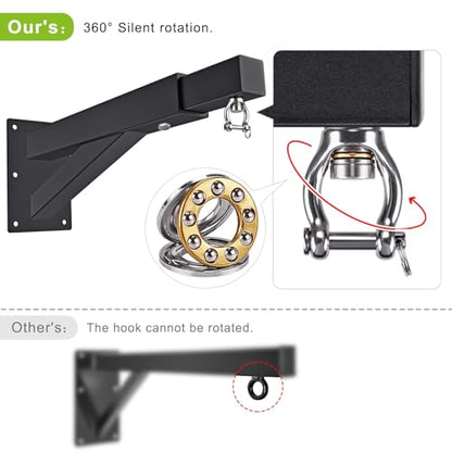 SELEWARE Wall Mount Heavy Bag Hanger Heavy Duty Punching Bag Hanger | 500LB Capacity Adjustable 360° Swivel Heavy Bag Bracket for Home Gym Indoor Outdoor Boxing, Muay Thai and MMA Training - size: B: 17"-25" length (with chain)