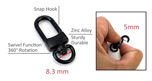 10 Pcs Matte Black Classic Swivel Lobster Clasps | Premium Zinc Alloy Heavy-Duty Construction Secure Spring Closure 360° Smooth Rotation DIY Craft & Repairs - color: Matte Black