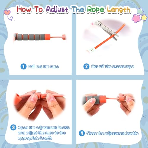 Jump Rope For Kids,Jump Rope Kids,Adjustable Soft Skipping Rope,Toddler Jump Rope With Skin-Friendly Foam Handles For Kids, Boys,Girls,Women, Men,Exercise Activity,Outdoor Fitness - color: Pink+Blue