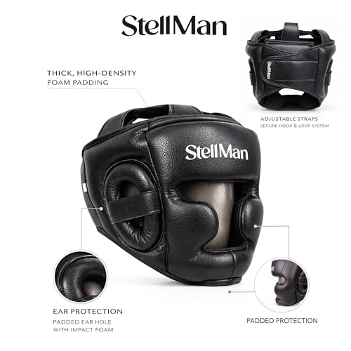 Boxing Headgear for MMA Training, Adjustable Padded Protective Helmet – Muay Thai, Kickboxing, Karate, Taekwondo & Martial Arts Sparring - size: Small-Medium