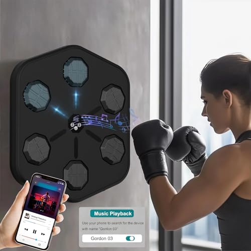2026 New Model Music Boxing Machine for Adults & Kids - LED Electronic Wall Mounted Boxing Equipment, Indoor Home Workout Punching Bag with Premium Boxing Gloves
