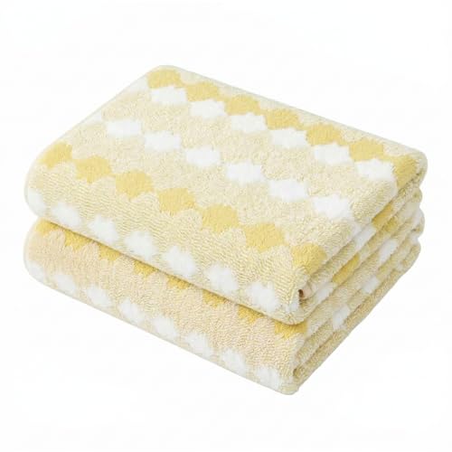 2-Pack Microfiber Bath Towels (27x54 Inches) - Ultra Soft & Quick Dry, 3X Absorbency, Lightweight for Gym, Yoga, Travel & Spa - Perfect for Home, Fitness & Post-Workout - color: Yellow and White, size: 27*54 inches