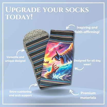 Men's – Christian Crew Socks for Men with Scripture | Moisture-Wicking | Easter Gift Idea - color: Do Not Fear