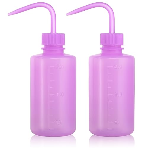 Melphoe Tattoo Wash Bottle Squeeze, 2Pcs 250ml Water Squirt Bottle Succulent Watering, Safety Rinse Watering Tools, Economy Washing for Medical Lab, Tattoo Supplies, Irrigation - color: Purple, size: 8.5 Ounces