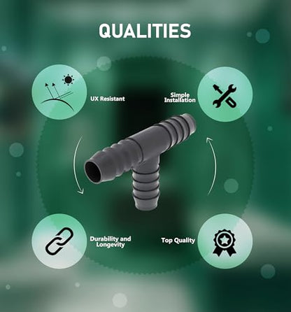 1 PVC Barb Fitting - SCH 40 Barbed Hose Tee for Tubing & Water Line - size: Gray 1 PVC Tee