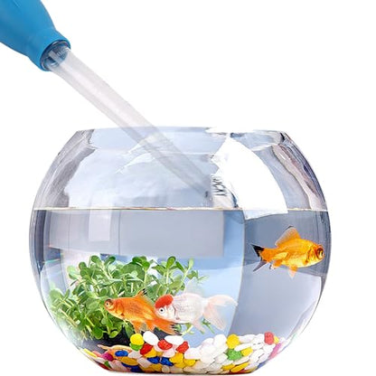 2 Set Manual Fish Tank Cleaning Tools with Extension Pipe and L Shaped Extension Pipe,30ml Aquarium Water Changer,28.9 Inches Siphon Dropper for Fish Bowl Waste Remover,Coral Feeder(Blue)