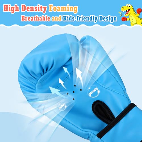 Kids Boxing Gloves for Boys & Girls, Youth Boxing Training Gloves for Kids Age 3 to 9 Years, 4OZ Training Sparring Gloves for Punching Bag Kickboxing Muay Thai MMA - color: Red & Blue