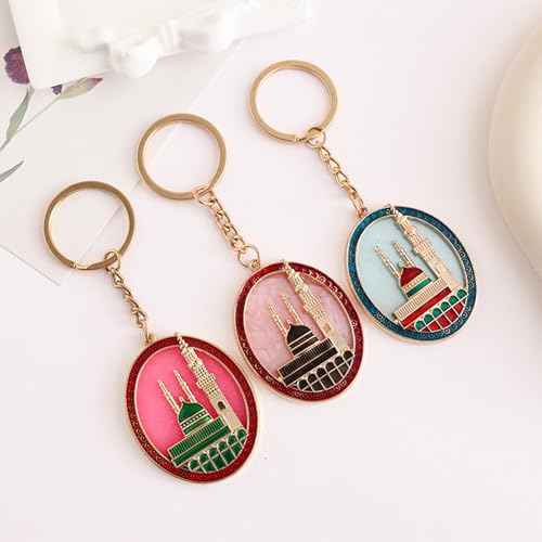 Pack of 2 Zincs Alloy Islamics Art Inspired Keychains Middle Eastern Moons Festival Cultural for Ramadans Eid