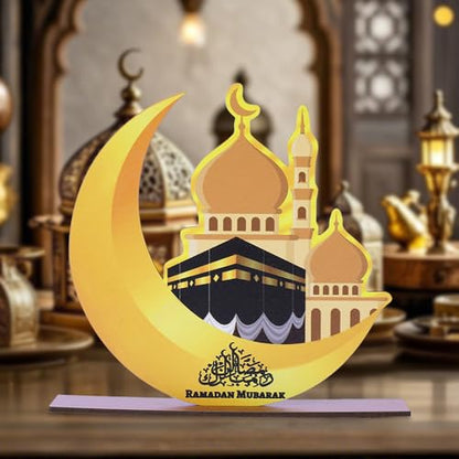 Ramadan Decorations,Eid Mubarak Table Decor,Happy Ramadan Kareem Signs,Al-Fitr Tabletop Party Supplies for Home Kitchen