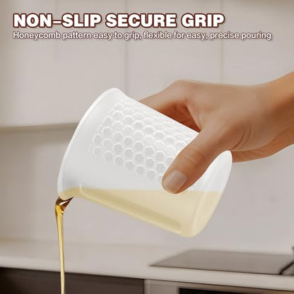 1Cup/250ml Silicone Measuring Cups 4-Pack Set, Reusable 8oz Silicone Cups Set for Prepping Cooking Baking, Melting Butter Chocolate Dishwasher Microwave Safe Baking Supplies - color: 4*250ml