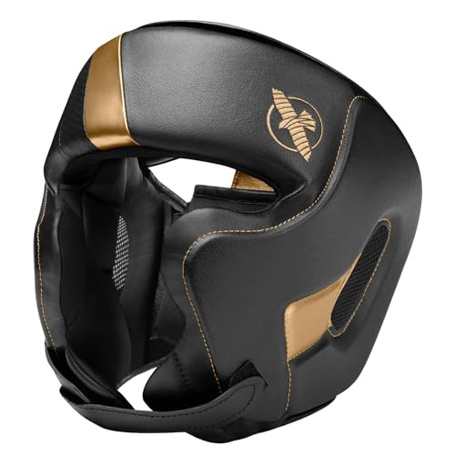 Hayabusa T3 Boxing Headgear Adjustable - color: Black/Gold, size: Medium