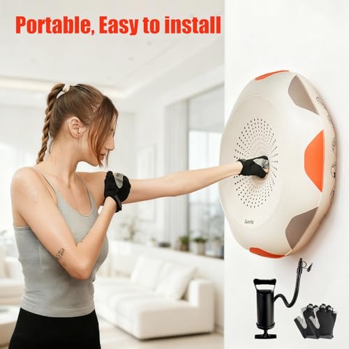Punching Bag for Adults, Sunchic 2026 New Boxing Machine with Boxing Gloves and Air Pump, No Stand Required, Wall-Friendly Design,The Faster You Punch, the Stronger the Suction to the Wall