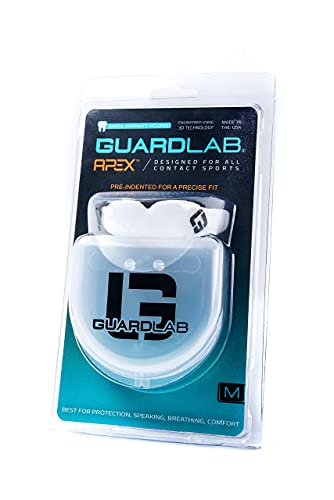 GuardLab APEX Mouthguard w/Case | Football, Basketball, Boxing, Wrestling, Soccer, Karate, Hockey, MMA | Adult & Youth | Pre-Indented for a Precise Fit (Yellow, Small) - color: Yellow, size: Small