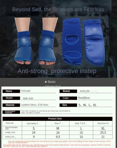 Taekwondo Foot Protector Unisex PU Leather Soft Boxing Sparring Foot Guards, Training Sparring Gear Muay Thai Kung Fu Tae Kwon Foot Gear Support for Men Women Kids