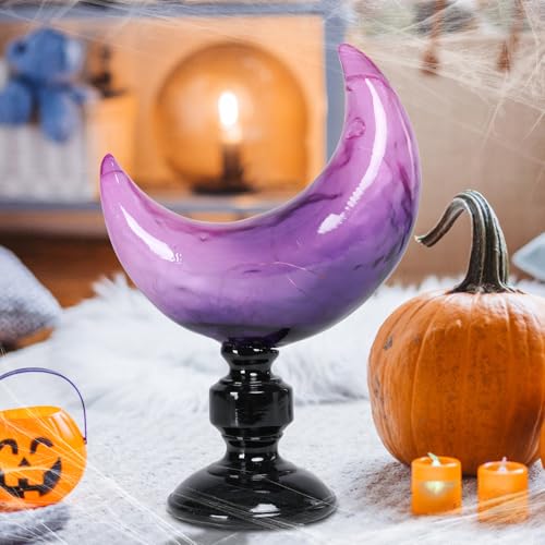 WONDER GARDEN Purple Crescent Moon Ramadan Lights Decorations, Led Moon Light Indoor, Ramadan Decorations for Halloween Home Bedroom Party Decoration or Gift