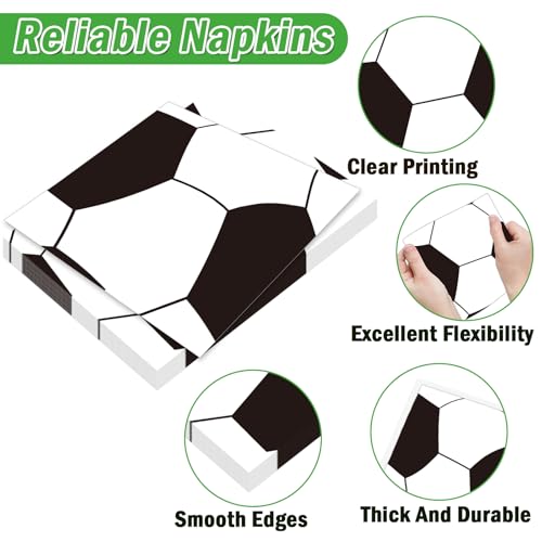 Qyeahkj 100 Pcs Soccer Party Plates and Napkins Set, Sports Birthday Party Supplies, Soccer Ball Disposable Paper Dessert Cake Dinnerware Tableware, Serves 25 - style: Soccer