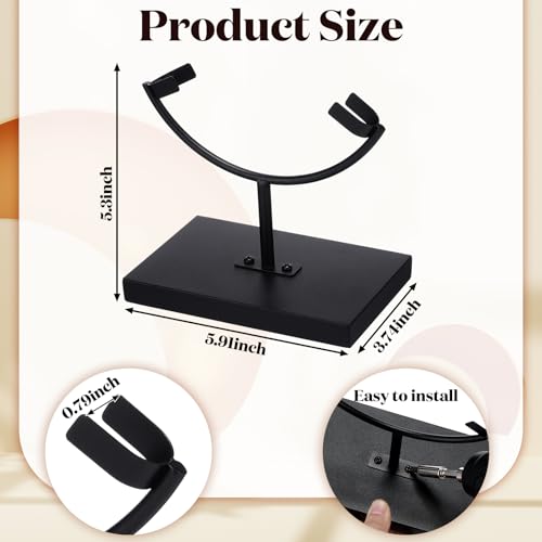 Marsui Large Rock Display Stand Slab Stands Crystal Holders Metal One Arm Two Prong Display Easel Holder for Plate Slab Slice Fossil Flat Minerals Crystals(5.91 x 3.74 x 5.31 Inches,Black) - size: 5.91 x 3.74 x 5.31 Inches
