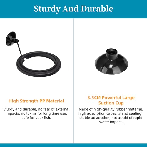 DaToo Small Fish Feeding Ring Round Mini Aquarium Feeder with Strong Suction Cup Floating Fish Feeder Ring for Betta Goldfish Guppy