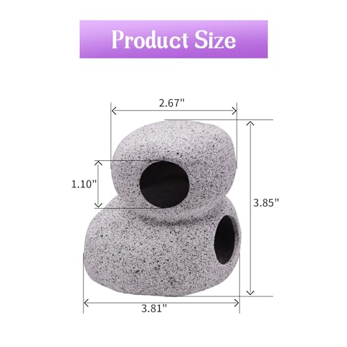 Aquarium Decorations Rock, Ceramic Shelters - Shrimp Habitat, Breeding Tube, Hiding Cave, Fish Tank Decor Pleco Cave for Betta Fish, Amano Cichlid Bonsai to Play, Hide and Rest (Stack Stone Cave)