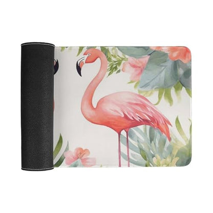 Large Size Gaming Mouse Pad Flamingos and Flowers Desk Mat Non-Slip Base Waterproof Desktop Writing Pad for Office Home - color: Flamingos and Flowers, size: 30x60cm